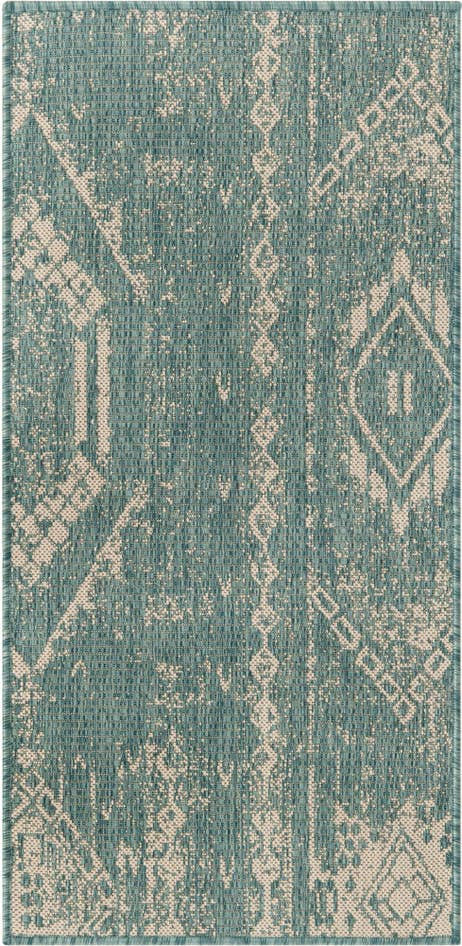 Detail image of 2' x 4' Easy-Clean Bohemian Indoor / Outdoor Runner Rug