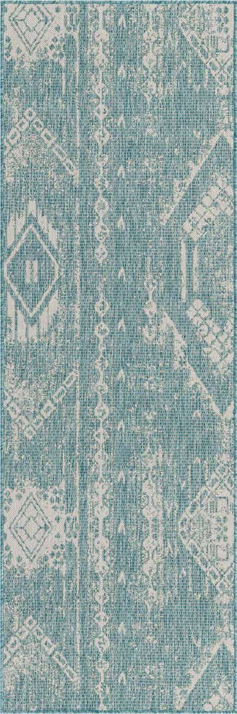 2' 7 x 8' Easy-Clean Bohemian Indoor / Outdoor Runner Rug