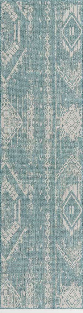 2' 7 x 12' Easy-Clean Bohemian Indoor / Outdoor Runner Rug
