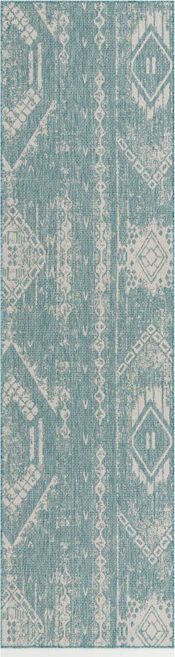 Detail image of 2' 7 x 12' Easy-Clean Bohemian Indoor / Outdoor Runner Rug