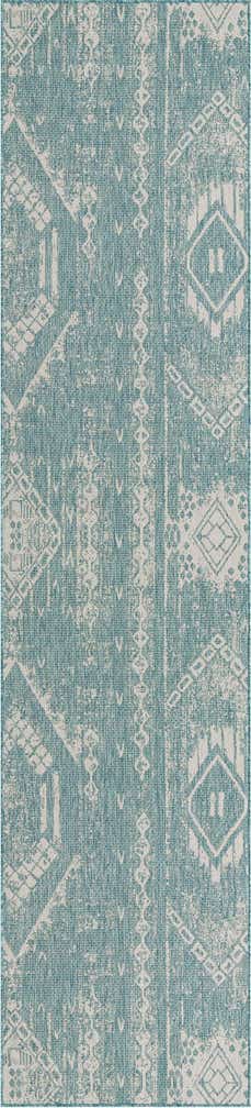 3' 3 x 14' Easy-Clean Bohemian Indoor / Outdoor Runner Rug