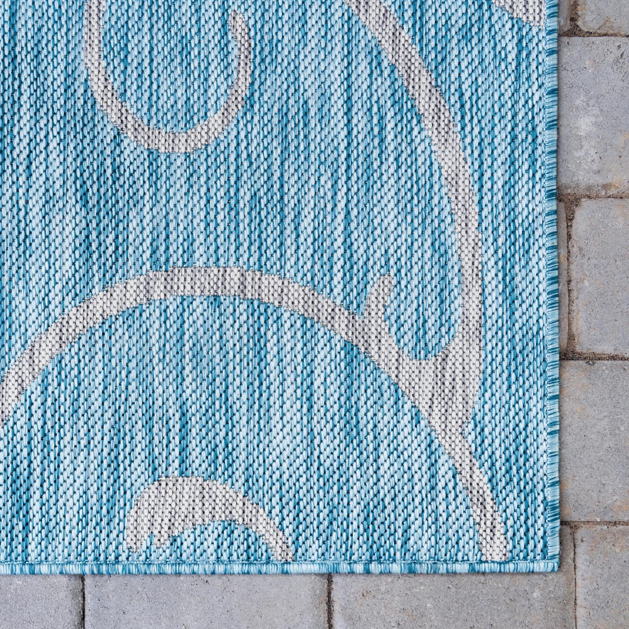 2' x 6' Easy-Clean Botanical Indoor / Outdoor Runner Rug