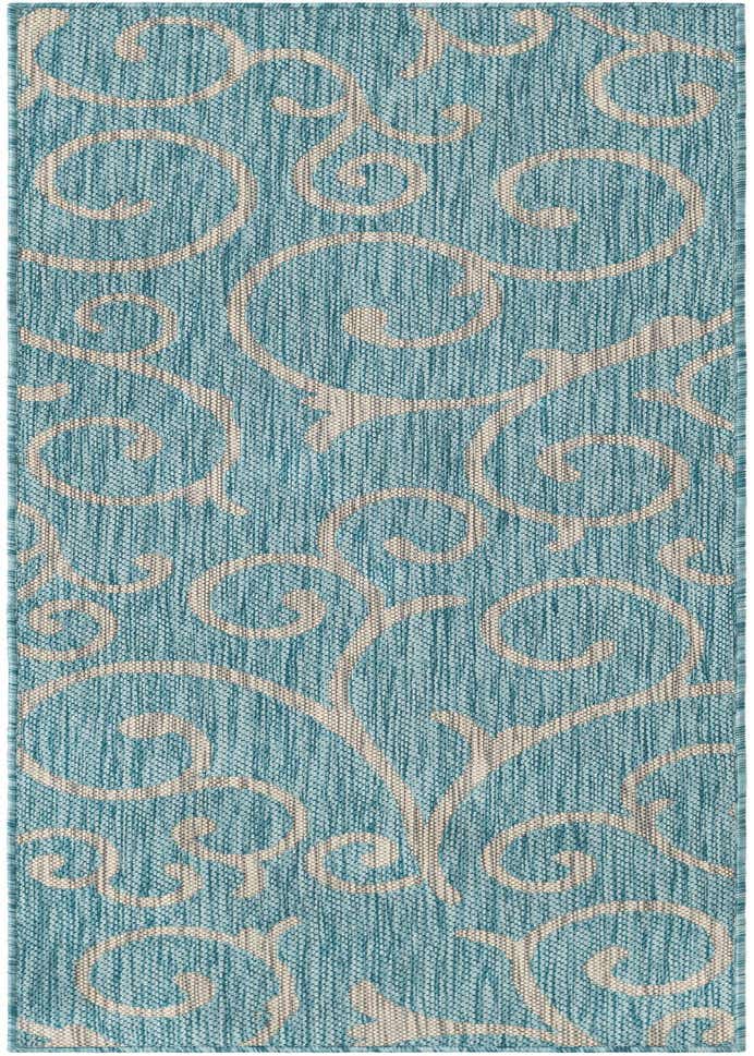 2' x 6' Easy-Clean Botanical Indoor / Outdoor Runner Rug
