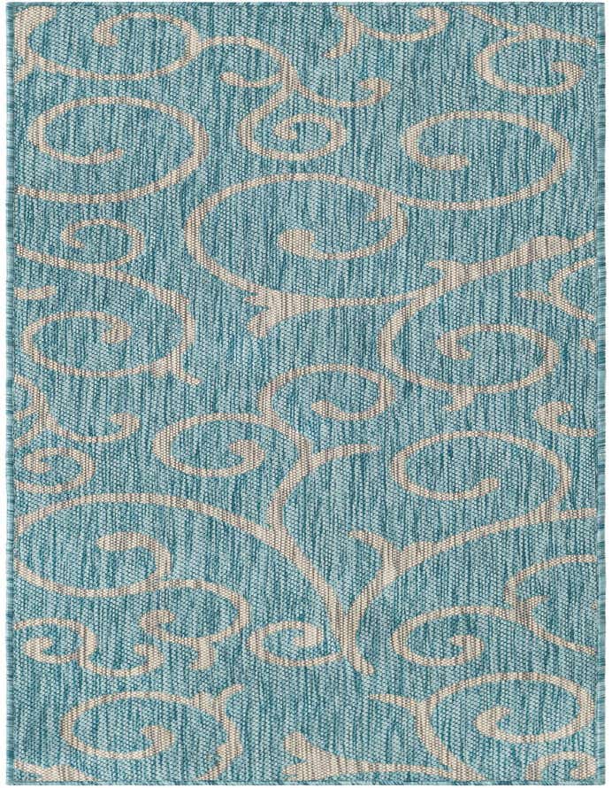 2' x 6' Easy-Clean Botanical Indoor / Outdoor Runner Rug
