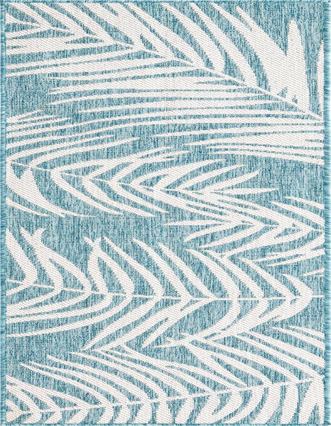 Detail image of 2' x 6' Easy-Clean Botanical Indoor / Outdoor Runner Rug