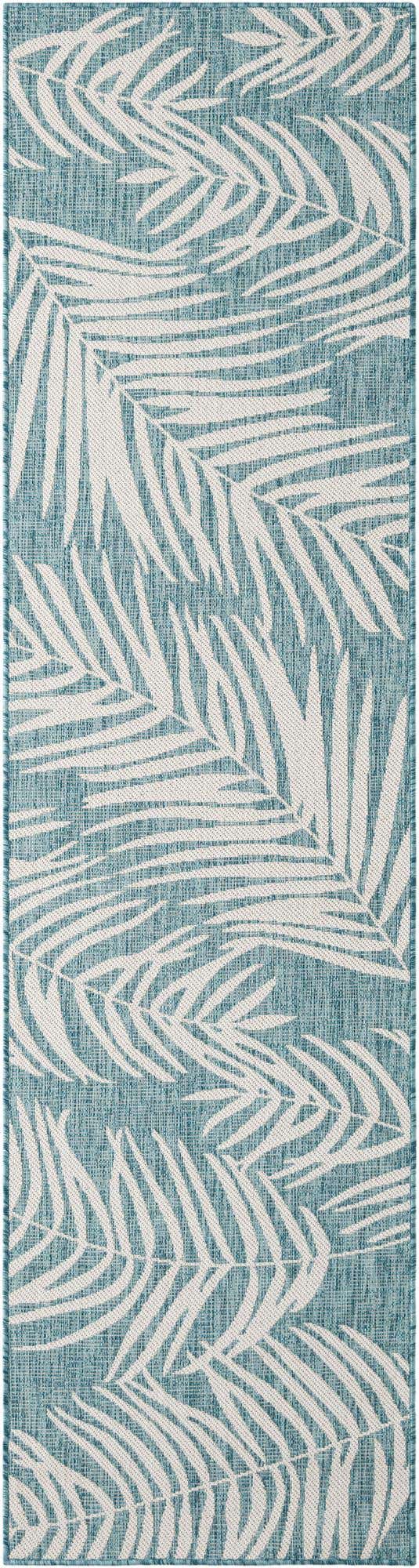 2' 7 x 10' Easy-Clean Botanical Indoor / Outdoor Runner Rug