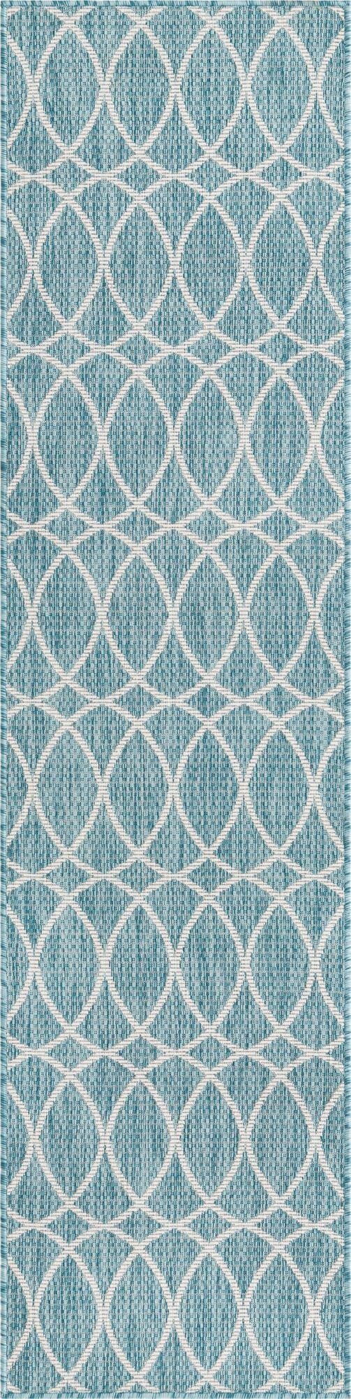 2' x 7' 10 Washable Lattice Indoor / Outdoor Runner Rug