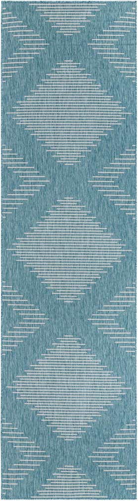 3' 3 x 12' Easy-Clean Modern Indoor / Outdoor Runner Rug
