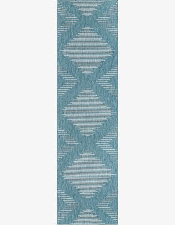 3' 3 x 12' Easy-Clean Modern Indoor / Outdoor Runner Rug