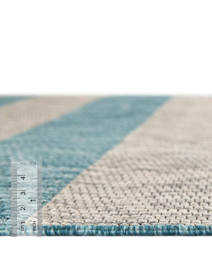 Detail image of 2' x 6'  Washable Striped Indoor / Outdoor Runner Rug
