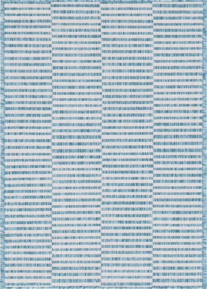 2' x 6' Easy-Clean Striped Indoor / Outdoor Runner Rug