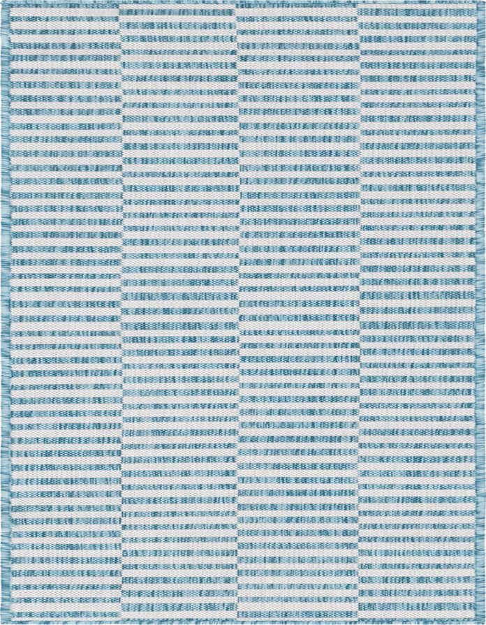 2' x 6' Easy-Clean Striped Indoor / Outdoor Runner Rug