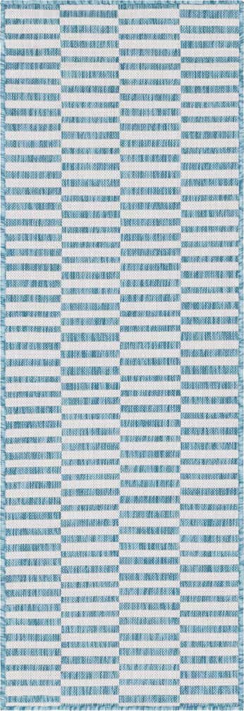 2' x 6' Easy-Clean Striped Indoor / Outdoor Runner Rug