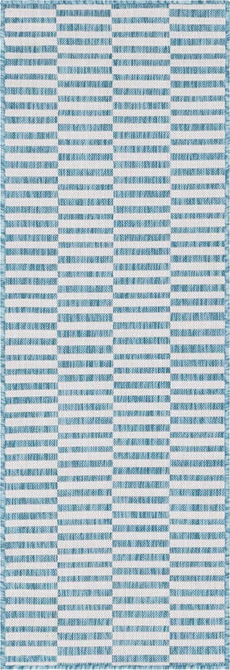 Detail image of 2' x 6' Easy-Clean Striped Indoor / Outdoor Runner Rug