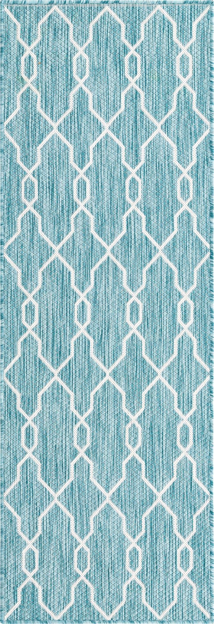 2' x 6'  Washable Trellis Indoor / Outdoor Runner Rug