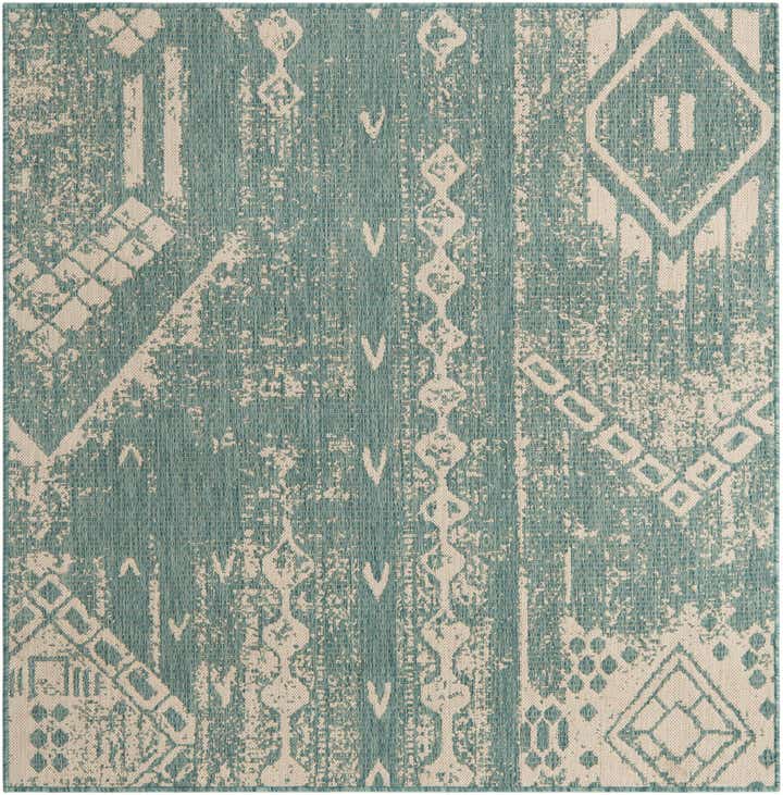 5' 3 x 5' 3 Easy-Clean Bohemian Indoor / Outdoor Square Rug