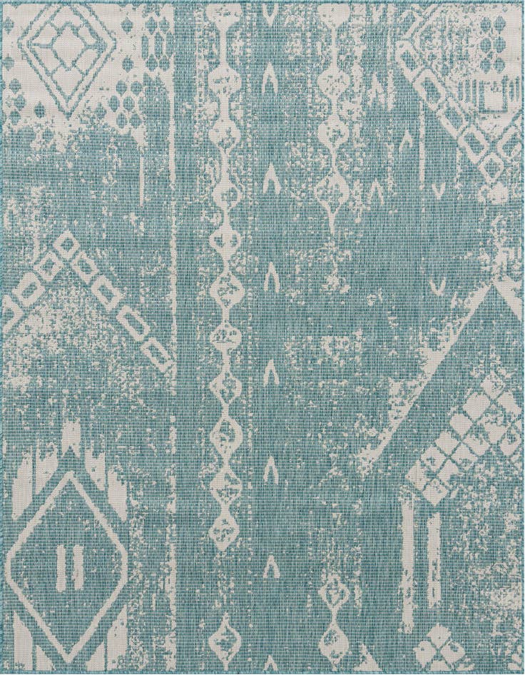 Detail image of 7' x 7' Easy-Clean Bohemian Indoor / Outdoor Square Rug