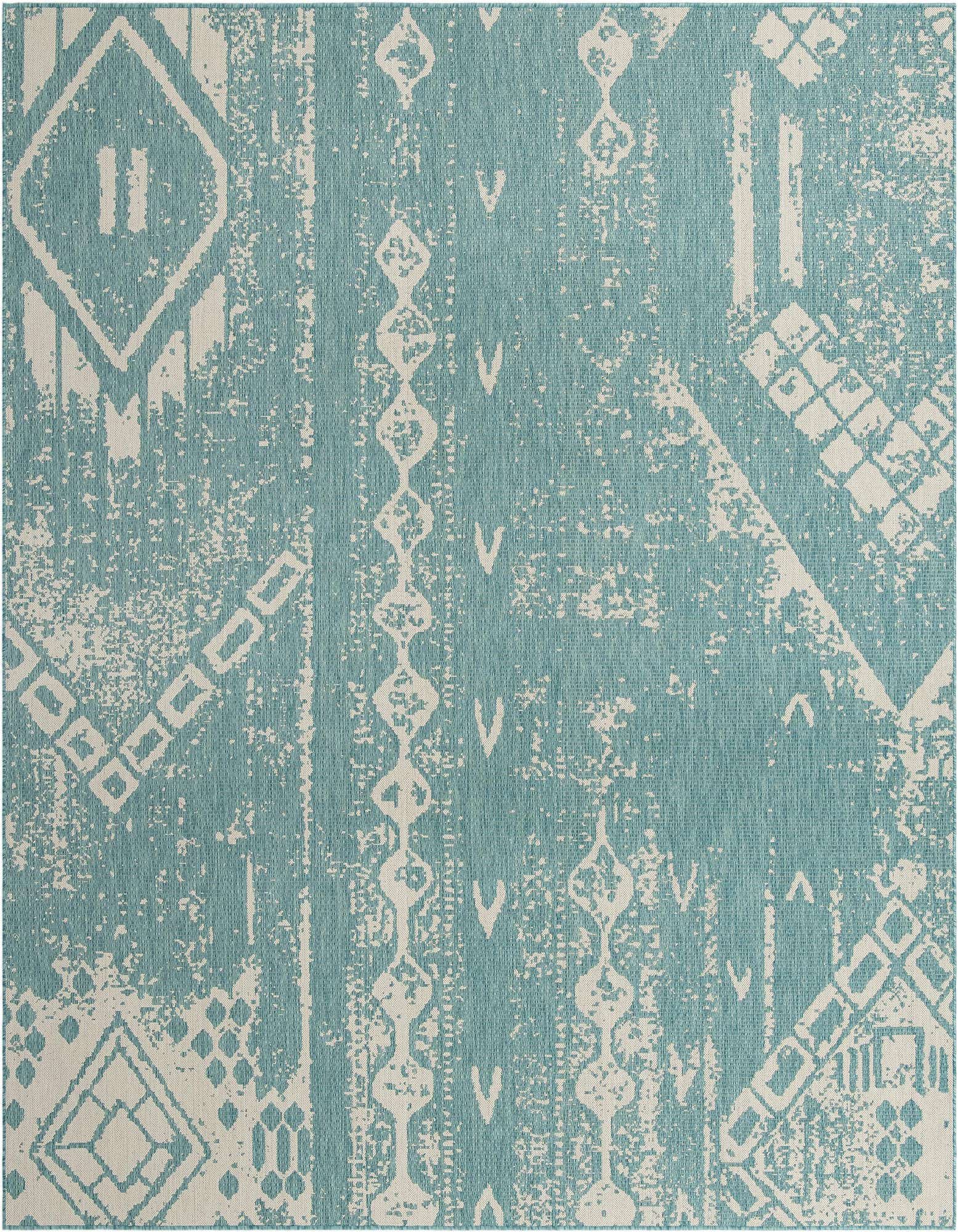 10' 8 x 10' 8 Easy-Clean Bohemian Indoor / Outdoor Square Rug
