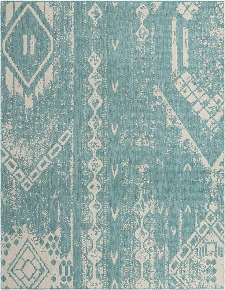 Detail image of 10' 8 x 10' 8 Easy-Clean Bohemian Indoor / Outdoor Square Rug