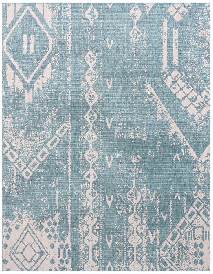 Detail image of 13' x 13' Easy-Clean Bohemian Indoor / Outdoor Square Rug