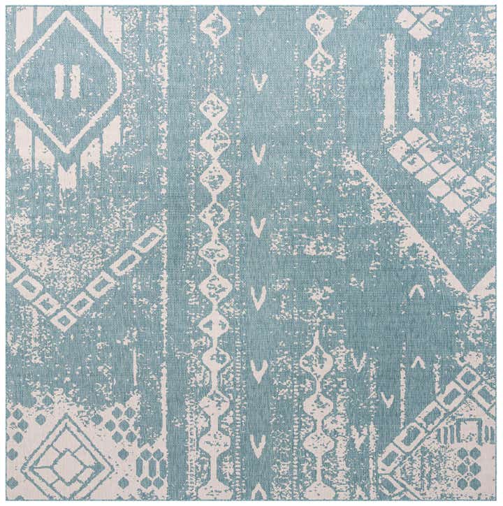 13' x 13' Easy-Clean Bohemian Indoor / Outdoor Square Rug