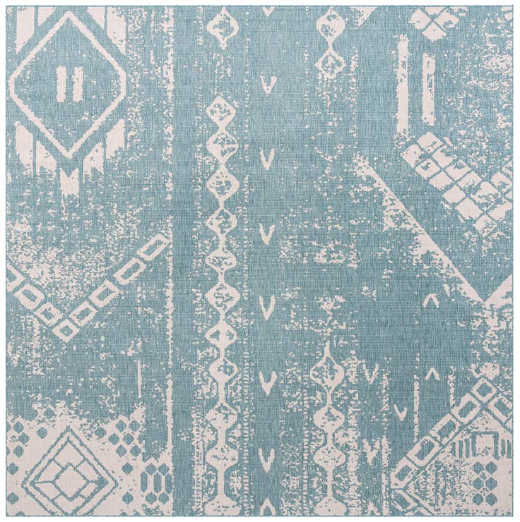 Detail image of 13' x 13' Easy-Clean Bohemian Indoor / Outdoor Square Rug