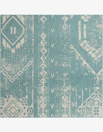 10' 8 x 10' 8 Easy-Clean Bohemian Indoor / Outdoor Square Rug