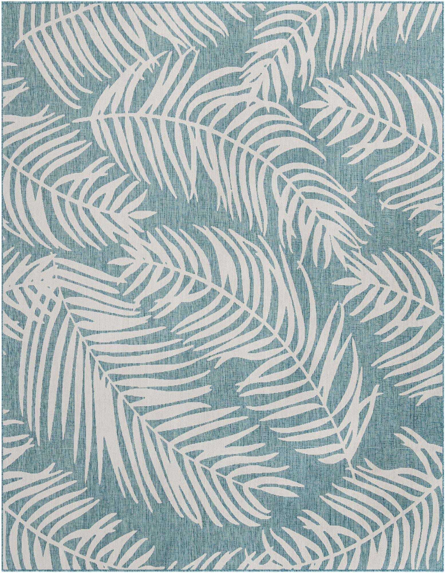 10' 8 x 10' 8 Easy-Clean Botanical Indoor / Outdoor Square Rug
