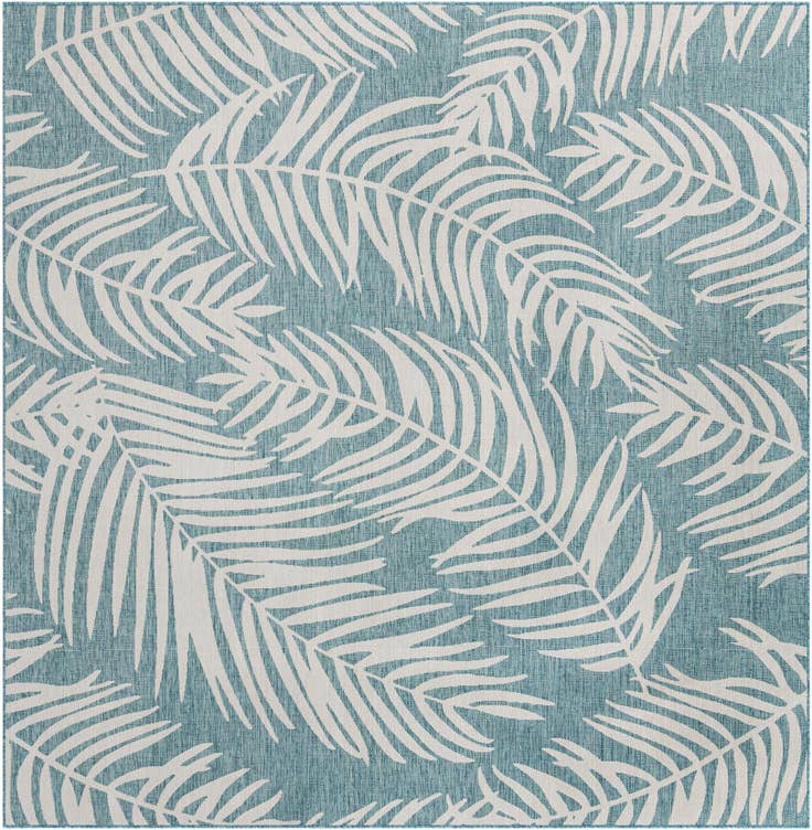 Detail image of 10' 8 x 10' 8 Easy-Clean Botanical Indoor / Outdoor Square Rug