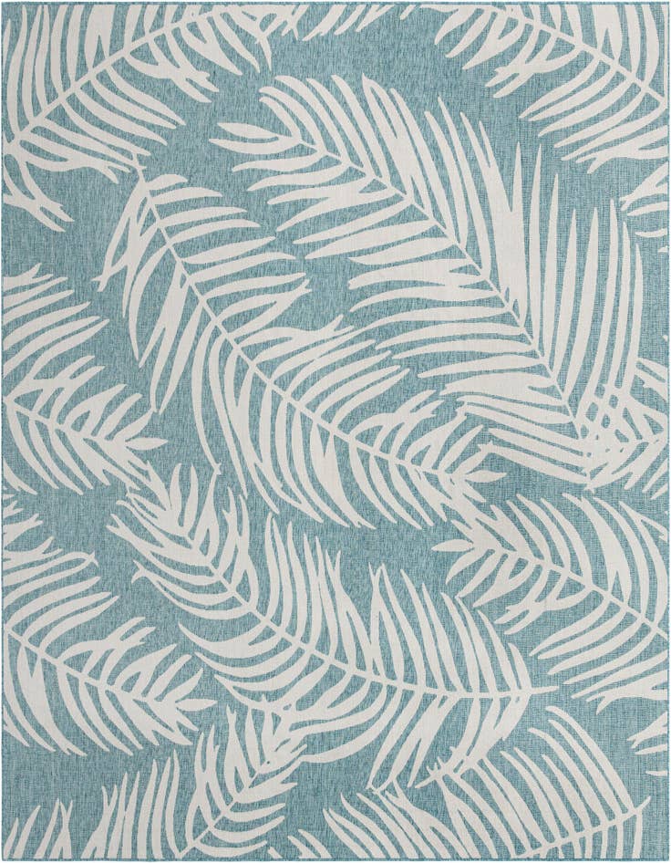 Detail image of 13' x 13' Easy-Clean Botanical Indoor / Outdoor Square Rug