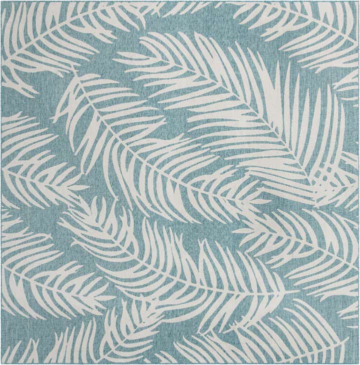13' x 13' Easy-Clean Botanical Indoor / Outdoor Square Rug