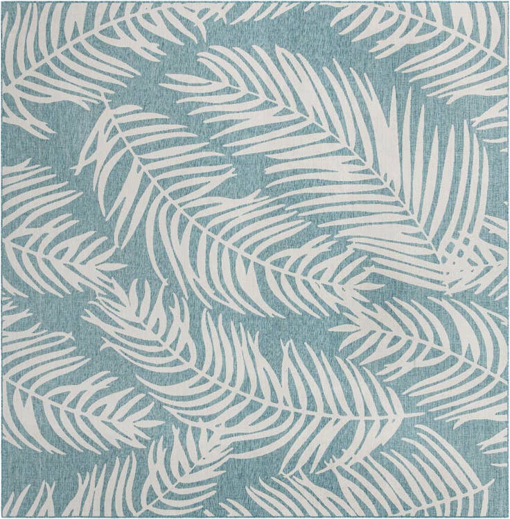 Detail image of 13' x 13' Easy-Clean Botanical Indoor / Outdoor Square Rug