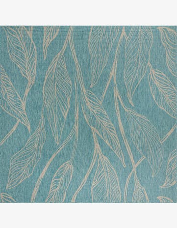 13' x 13' Easy-Clean Botanical Indoor / Outdoor Square Rug