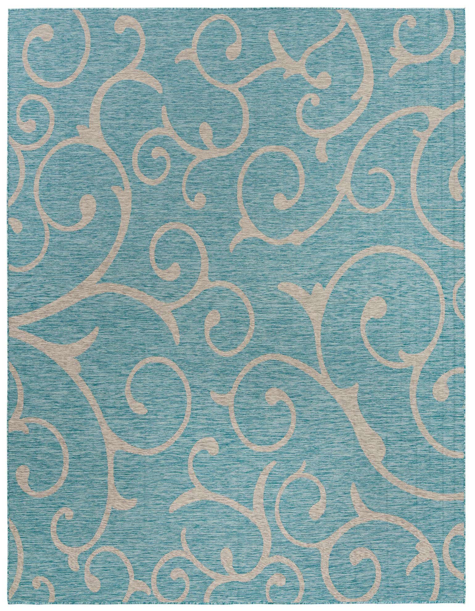 10' 8 x 10' 8 Easy-Clean Botanical Indoor / Outdoor Square Rug