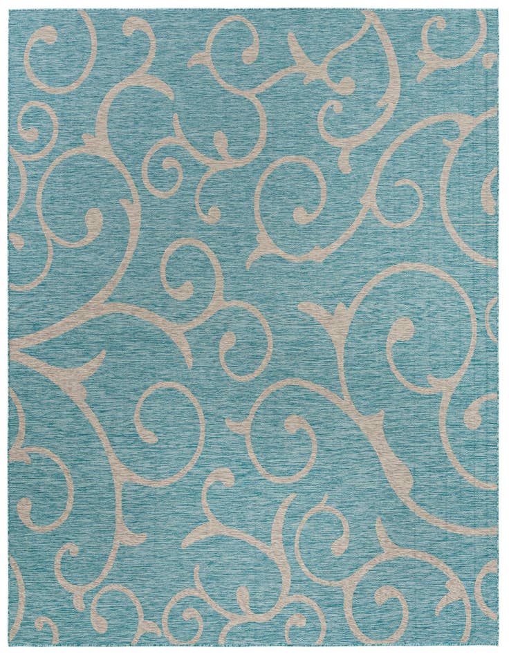 Detail image of 10' 8 x 10' 8 Easy-Clean Botanical Indoor / Outdoor Square Rug