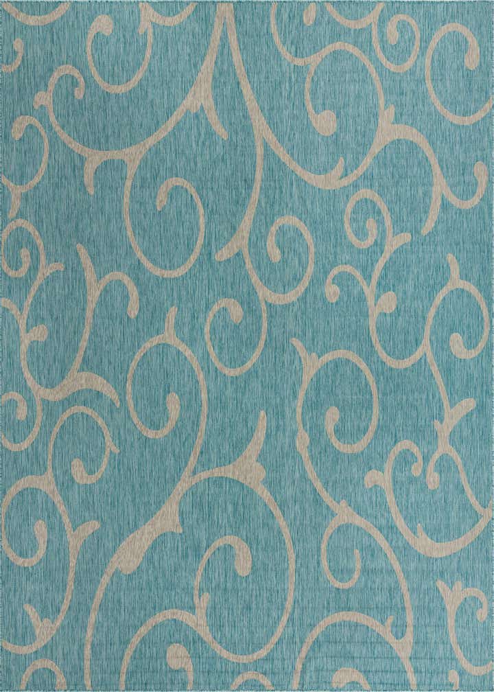 13' x 13' Easy-Clean Botanical Indoor / Outdoor Square Rug