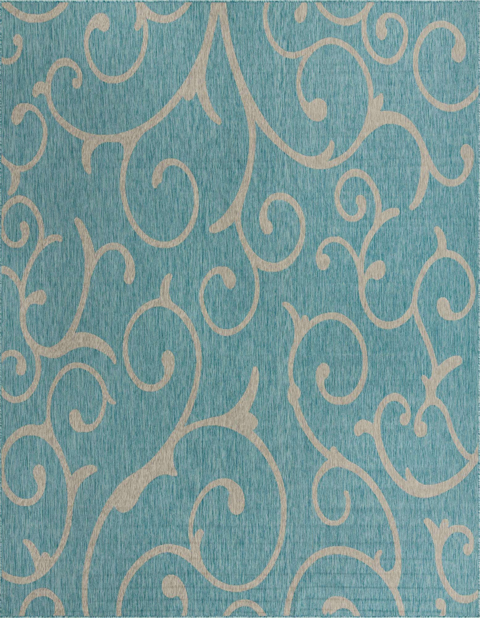13' x 13' Easy-Clean Botanical Indoor / Outdoor Square Rug