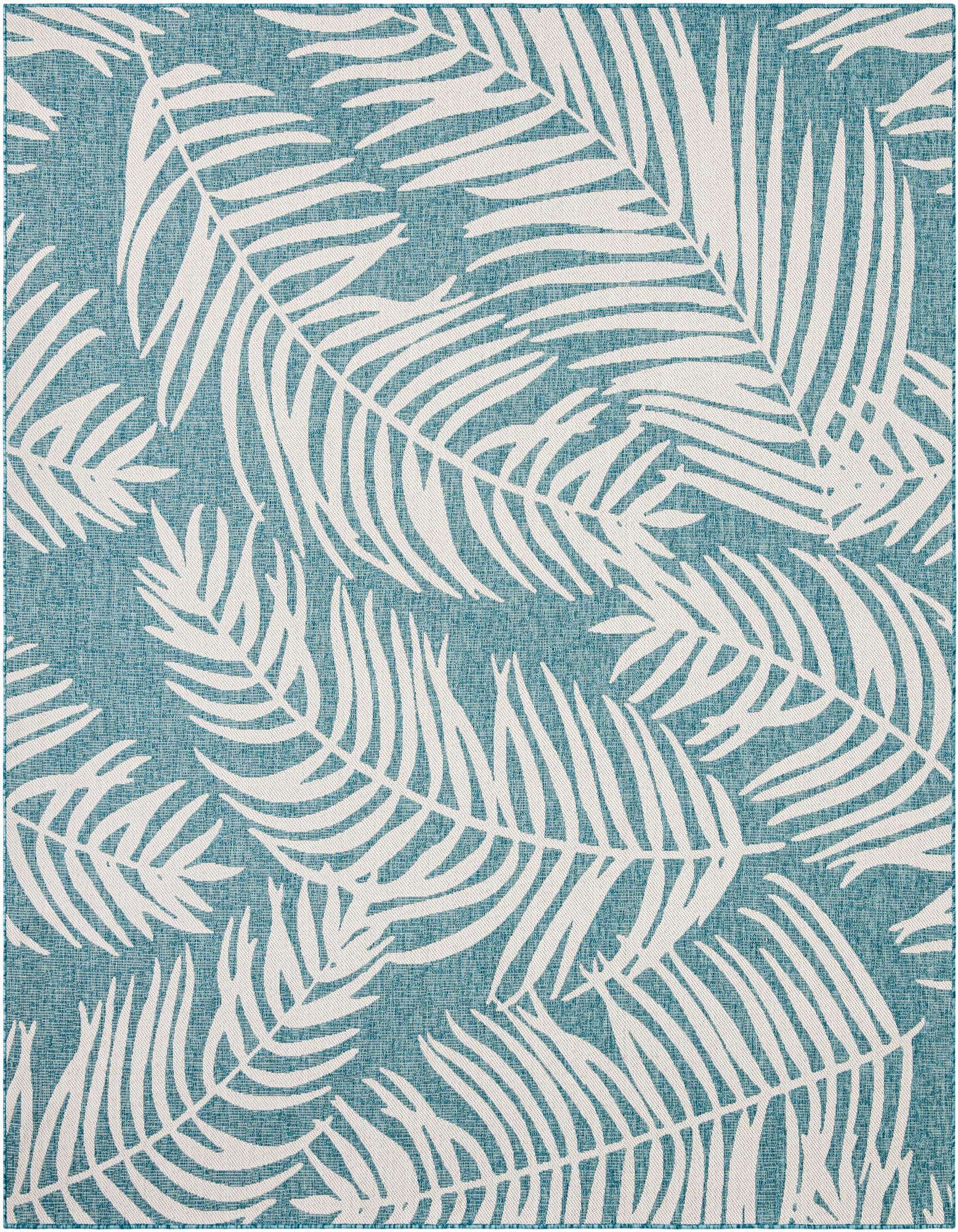 10' x 10' Easy-Clean Botanical Indoor / Outdoor Square Rug
