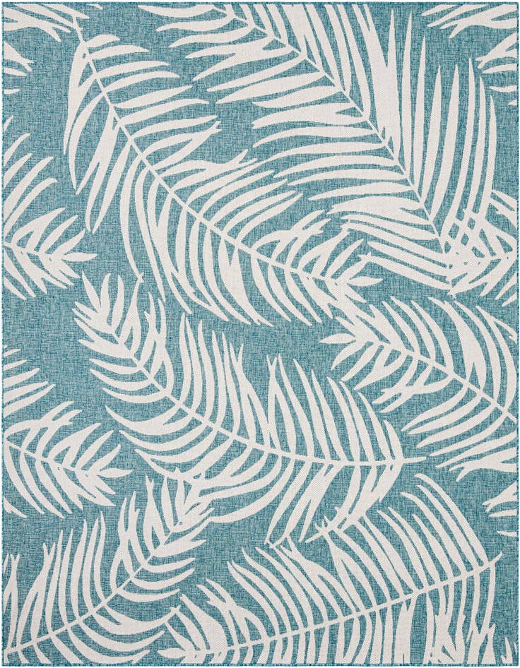 Detail image of 10' x 10' Easy-Clean Botanical Indoor / Outdoor Square Rug