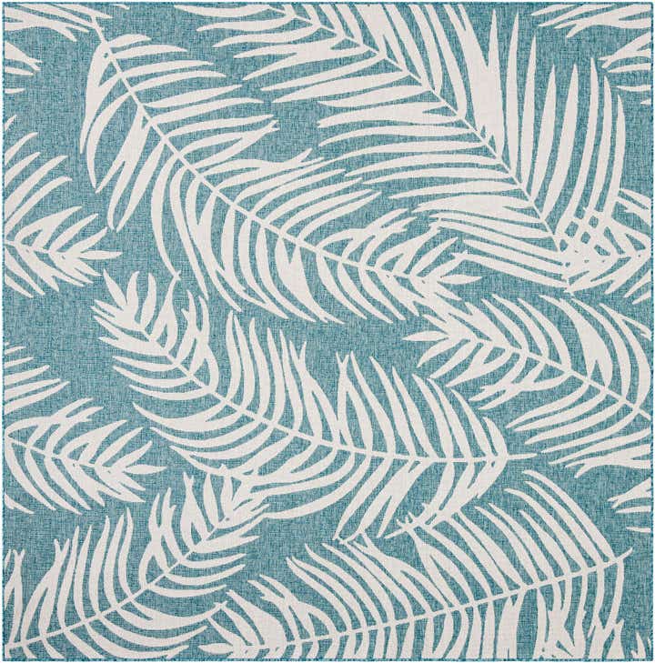 10' x 10' Easy-Clean Botanical Indoor / Outdoor Square Rug
