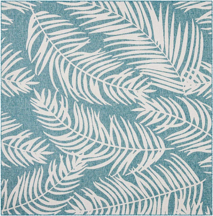 Detail image of 10' x 10' Easy-Clean Botanical Indoor / Outdoor Square Rug