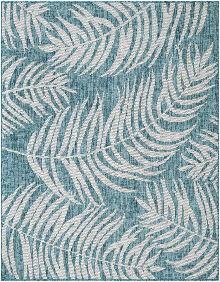 Detail image of 6' x 6' Easy-Clean Botanical Indoor / Outdoor Square Rug