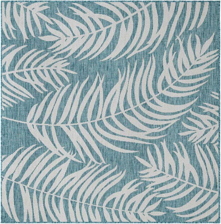 6' x 6' Easy-Clean Botanical Indoor / Outdoor Square Rug