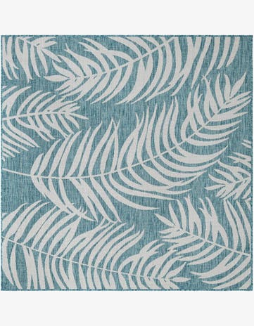 6' x 6' Easy-Clean Botanical Indoor / Outdoor Square Rug