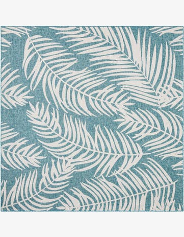 10' x 10' Easy-Clean Botanical Indoor / Outdoor Square Rug