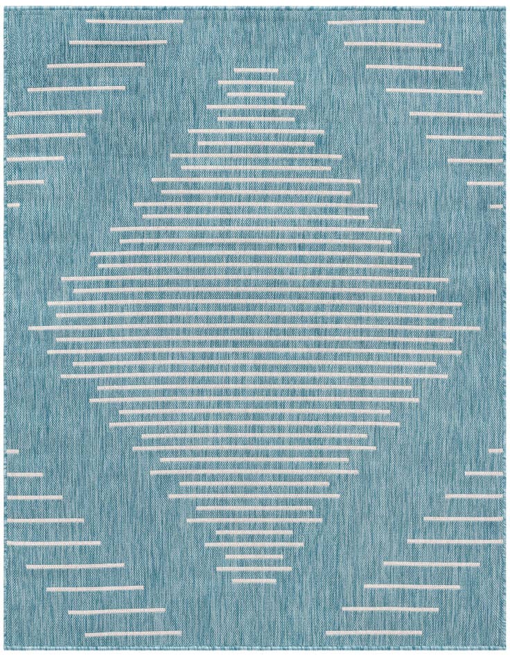 Detail image of 5' 3 x 5' 3 Easy-Clean Modern Indoor / Outdoor Square Rug