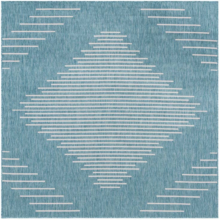 Detail image of 7' x 7' Easy-Clean Modern Indoor / Outdoor Square Rug