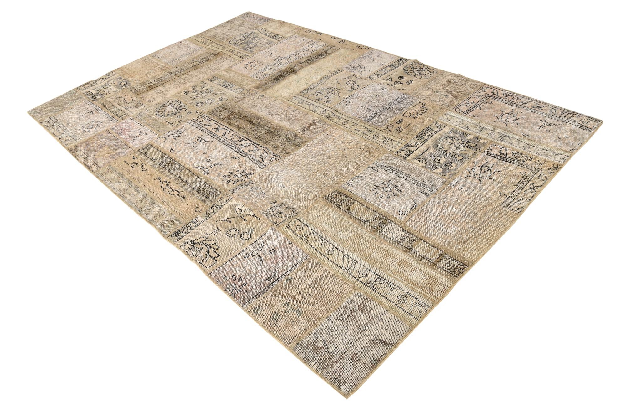 6' 1 x 9' 1 Hand Knotted Ultra Vintage Persian Wool Rug