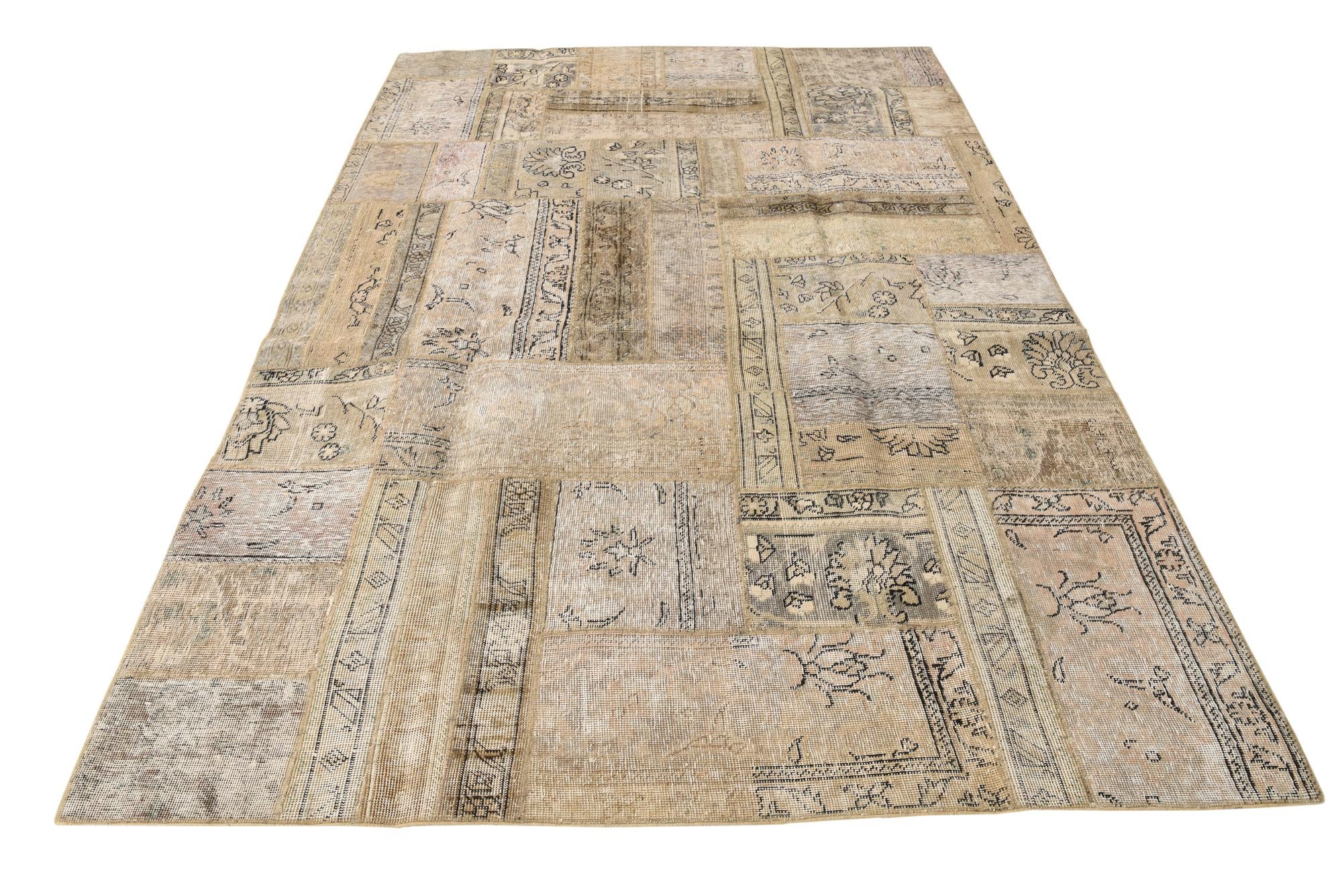 6' 1 x 9' 1 Hand Knotted Ultra Vintage Persian Wool Rug