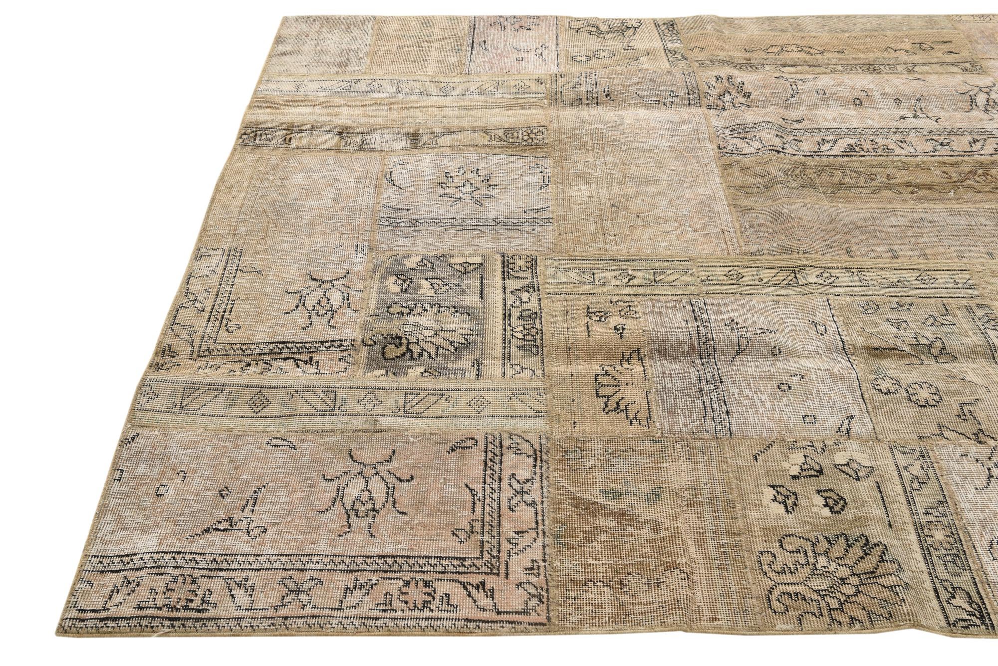 6' 1 x 9' 1 Hand Knotted Ultra Vintage Persian Wool Rug